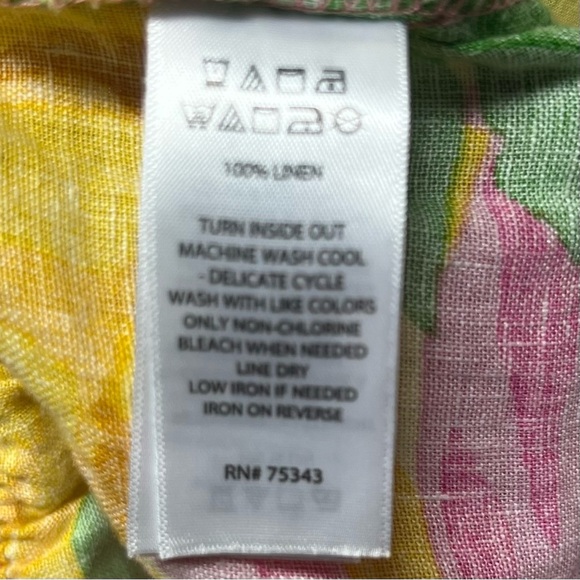 C&C‎ California Pants Womens XL Linen Colorful Floral Tropical Beach Resort - Picture 8 of 11